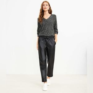 Pull On Slim Pants In Faux Leather.